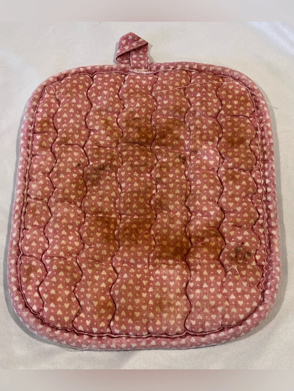 Vintage Country Fresh Strawberry Basket Quilted Potholder Cottage Farmhouse